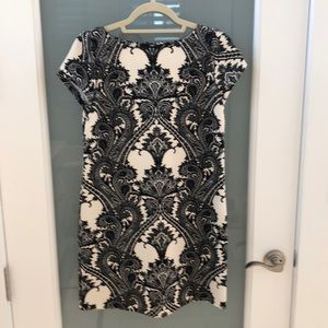 Zara Paisley ivory and black dress